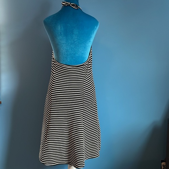 Black & White Striped Halter Dress - Picture 4 of 9